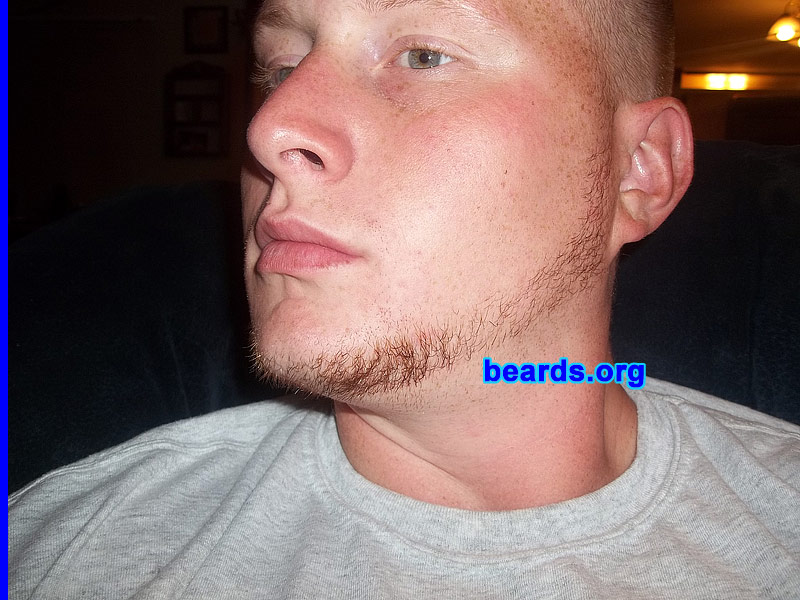 Justin B.
Bearded since: 2011. I am an occasional or seasonal beard grower.

Comments:
I grew my beard because I like the way they look.

How do I feel about my beard? I don't think it is thick enough or dark enough.
Keywords: chin_curtain