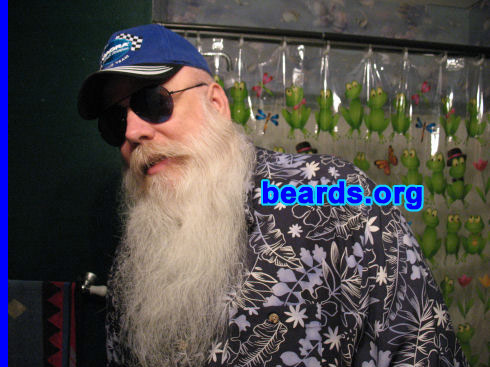 Larry Baley
Bearded since: 2003.  I am a dedicated, permanent beard grower.

Comments:
Grew it to play Santa for the grandkids and liked it so well, I decided to keep it. And I've had it so long now that know one would recognize me without it.

How do I feel about my beard?  I feel it's kind of unique, as in the texture, it's soft and silky and fine like head hair. I also like the waviness in it, although my head hair never was wavy. I think I'll keep it till they bury me.
Keywords: full_beard