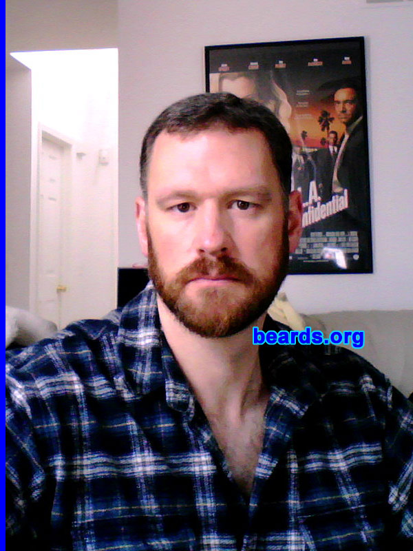 Robert G.
Bearded since: 2009.  I am an experimental beard grower.

Comments:
I grew my beard because of a girl.

How do I feel about my beard? So far I like it.  So does she.
Keywords: full_beard