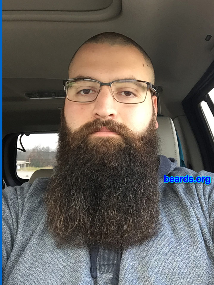 Zack
Bearded since: 2015. I am an dedicated, permanent beard grower.

Comments:
Why did I grow my beard? I challenged myself to grow it for a year. Here we are 13 months later.

How do I feel about my beard? I love my beard. It makes for great conversation.
Keywords: full_beard