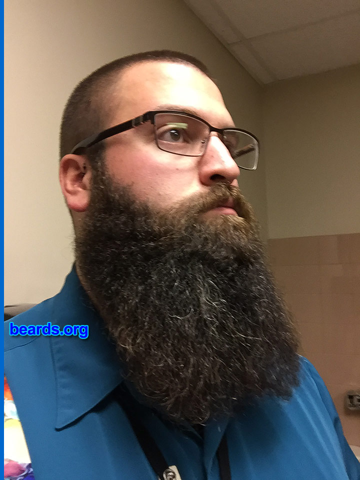 Zack
Bearded since: 2015. I am an dedicated, permanent beard grower.

Comments:
Why did I grow my beard? I challenged myself to grow it for a year. Here we are 13 months later.

How do I feel about my beard? I love my beard. It makes for great conversation.
Keywords: full_beard