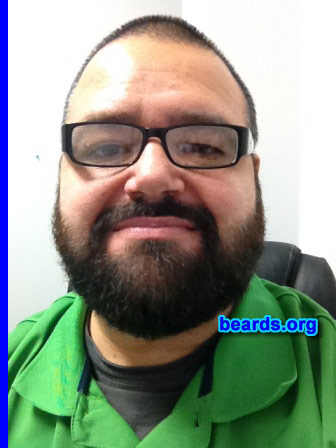 Eric G.
Bearded since: 2013. I am an experimental beard grower.

Comments:
Why did I grow my beard? I've always had a goatee with mustache and thought to give it a try. I'm forty-two and saw a picture of my dad when he was my age with a full beard and I really liked it. I was always apprehensive being that I work in an office atmosphere.  But I keep it clean and started it on my last vacation.

How do I feel about my beard? I feel it is coming in better than expected, a bit fuller on one side than the other.  I trimmed it too soon and too low on the cheeks. But I let it regrow and was patient like your site suggests, instead of starting all over. Couldn't be more happy with it. I get a lot of compliments.
Keywords: full_beard