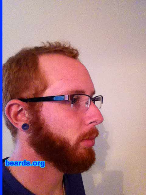 Justin K.
Bearded since: 2005. I am an occasional or seasonal beard grower.

Comments:
I grew my beard to get onto beards.org.

How do I feel about my beard? I feel my beard is pretty thick compared to the average redhead. I make sure I take better care of my beard than I even take of the hair on my head. My beard is thick but also trimmed, not too out of control. I like having a nice beard because it seems like I am part a secret society that you cannot enter into unless you can grow a nice beard. My beard is rugged, yet elegant, burly, yet dignified.
Keywords: full_beard