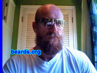 Lee
Bearded since: 2000. I am an experimental beard grower.

Comments:
I grew my beard because I like the way beards look on other people and I like the look on myself.

How do I feel about my beard? I love the feel of having a beard and I like the color it is.

I sometimes have a love/hate relationship with my beard. As it grows longer, I want to trim it. Once I trim it, I want it to be longer!

I have tried a few times to let it grow long. I have made it to four months a couple of times. 
Keywords: full_beard