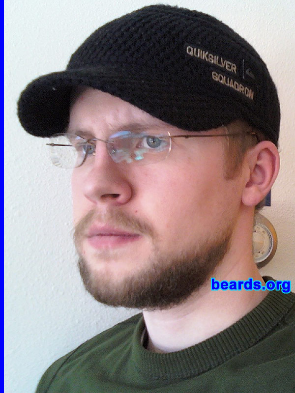 Jarred
Bearded since: 2010.  I am an experimental beard grower.

Comments:
I always wanted to grow a beard, but my sideburns/cheeks were too thin. Then I visited this site and came across the beard styles section. I decided that I could grow the tailback due to weak sideburns/cheeks and fulfill my my beard needs.

How do I feel about my beard? I am very happy with the results and decided to keep the tailback/Hollywoodian look.
Keywords: goatee_mustache