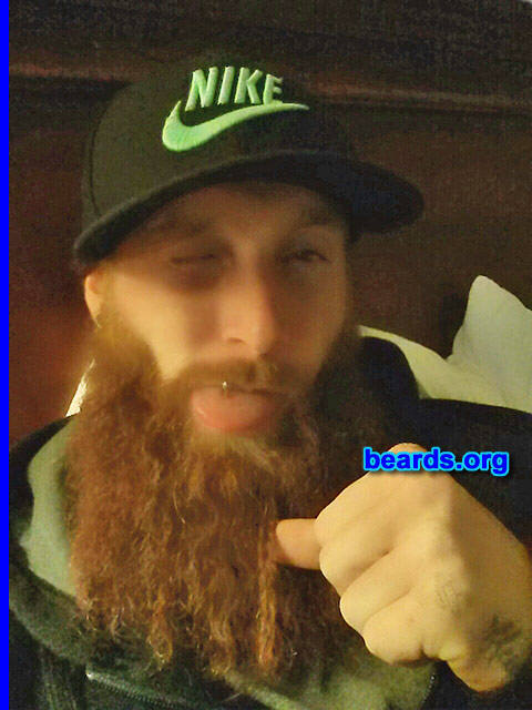 Anthony L.
Bearded since: 2011. I am a dedicated, permanent beard grower.

Comments:
Why did I grow my beard? Because not many people can grow an exceptional beard.  So I wanted to stand out amoung the rest.

How do I feel about my beard? I feel awsome about it.
Keywords: full_beard