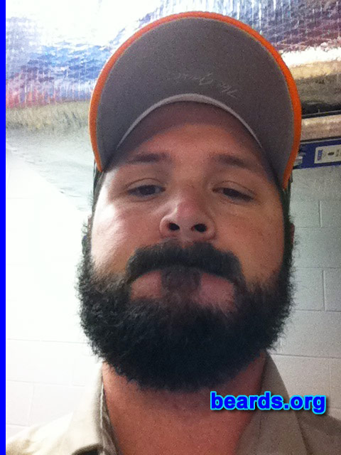 Brandon G.
Bearded since: 2006. I am a dedicated, permanent beard grower.

Comments:
Why did I grow my beard? Grew a beard because I've always thought that they were cool to grow. As far back as I can remember, growing up at age five and six, watching my granddaddy shave, I was fascinated by that and told myself that one day I'll be shaving and growing beards.  So the look and the thought of a young boy brought me to growing a beard.  It was just natural to me, I guess.  I had to have one.

How do I feel about my beard? I love it I couldn't see myself without one. I guess I would feel naked without one.  It's like leaving your wallet at the house our not wearing your wedding ring.  It would just feel not right to me not to have one.

Whether it's short in the spring and summer or thick in the fall and winter, I love my beard. I couldn't talk more about it. I love shaping it up, combing it, brushing it. I just love the feel of it and my wife loves it, too.  So that's a plus for me!
Keywords: full_beard
