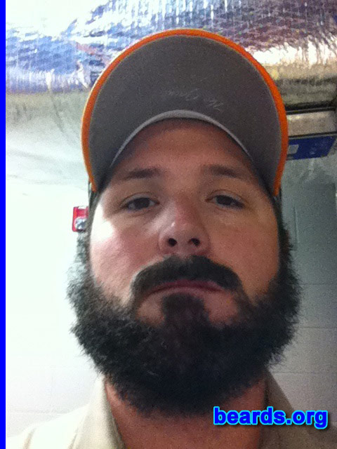 Brandon G.
Bearded since: 2006. I am a dedicated, permanent beard grower.

Comments:
Why did I grow my beard? Grew a beard because I've always thought that they were cool to grow. As far back as I can remember, growing up at age five and six, watching my granddaddy shave, I was fascinated by that and told myself that one day I'll be shaving and growing beards.  So the look and the thought of a young boy brought me to growing a beard.  It was just natural to me, I guess.  I had to have one.

How do I feel about my beard? I love it I couldn't see myself without one. I guess I would feel naked without one.  It's like leaving your wallet at the house our not wearing your wedding ring.  It would just feel not right to me not to have one.

Whether it's short in the spring and summer or thick in the fall and winter, I love my beard. I couldn't talk more about it. I love shaping it up, combing it, brushing it. I just love the feel of it and my wife loves it, too.  So that's a plus for me!
Keywords: full_beard