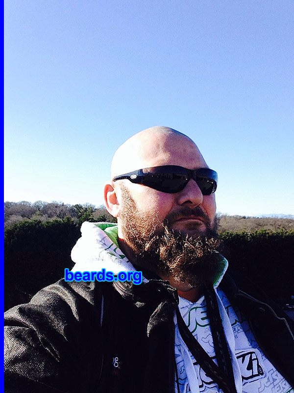 Derek P.
Bearded since: 2013. I am a dedicated, permanent beard grower.

Comments:
Why did I grow my beard? Love my beard and I was just tired of shaving.

How do I feel about my beard? I love it. Won't shave again.
Keywords: full_beard