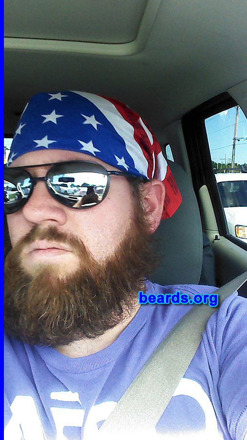 Josh
Bearded since: 2013. I am a dedicated, permanent beard grower.

Comments:
Why did I grow my beard? Tired of shaving, plus Duck Dynasty inspired me.

How do I feel about my beard? It's pretty epic.
Keywords: full_beard