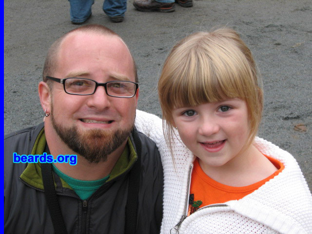 Michael R.
Bearded since: August 2009.  I am a dedicated, permanent beard grower.

Comments:
I grew my beard because I love the look! Plus my chin is kind of one of those inset chins...looks funny when I'm completely shaved.

How do I feel about my beard? I love it!! I comb it and shampoo and condition it everyday. It's got like blonde, brown, and some red in it and it's all natural.
Keywords: chin_curtain