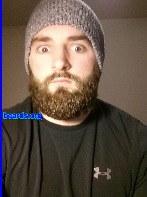 Brady
Bearded since: 2010. I am a dedicated, permanent beard grower.

Comments:
Why did I grow my beard? It's comfortable and gives confidence. Looks manly.

How do I feel about my beard?  Very full and it keeps me nice and warm. 
Keywords: full_beard