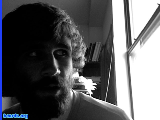 Kyle
Bearded since: 2007.  I am an experimental beard grower.

Comments:
It started because I was just too lazy to shave and then I liked it more and more.  Also, indie chicks totally love beards.

How do I feel about my beard?  I love the big fella.
Keywords: full_beard