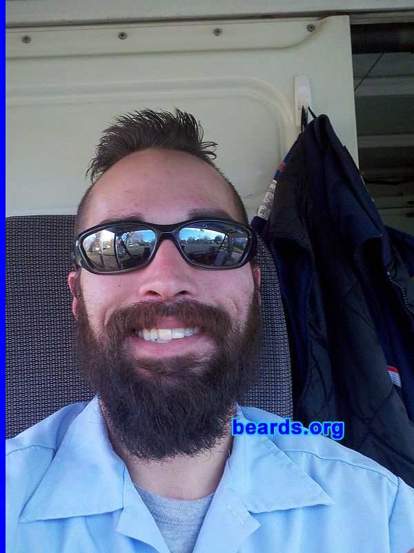 Tommy
Bearded since: 2000, off and on.  I am a dedicated, permanent beard grower.

Comments:
After having grown several styles of beards all my life I've decided now is the right time to go for the monster beard I've always wanted. Every time I shaved I felt terrible until it started growing back in. I have been growing again since July 2012 and my goal is to let the beard grow for a year.  From that point on, I'll never shave again. I have a supportive girl who loves to comb my beard and working outside, the beard keeps me nice and warm in the winter months.

How do I feel about my beard? I love my beard! I've always loved all my facial hair styles. It's nice to be able to grow full, thick hair very quickly. Always awesome to get the "nod" while' passing random well-bearded dudes on the street or to get compliments from strangers.  It's also nice to watch the weaklings quiver when they realize their beards don't stand a chance!
Keywords: full_beard
