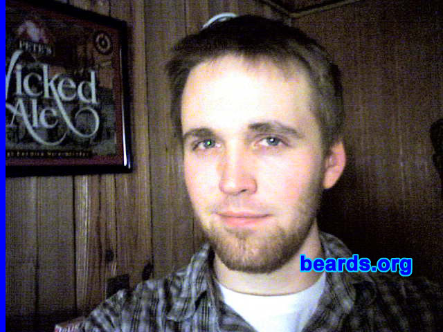 Andrew
Bearded since: 2008.  I am a dedicated, permanent beard grower.

Comments:
I had always wanted to try a beard, but never really gave it much thought. Then, I stopped shaving for a couple of weeks, liked what I saw, and have decided to keep it for the long-haul.

How do I feel about my beard? Great. I think it looks better than a naked chin and it keeps my face warm.
Keywords: chin_curtain