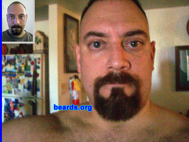 Robert
Bearded since: 2000.  I am a dedicated, permanent beard grower.

Comments:
I grew my beard because I found it to be masculine, and attractive.  I enjoy the softness, color, warmth in winter and that it draws attention. I like to vary it between scruffy neck and stubble to a goatee to a full beard.

How do I feel about my beard? I enjoy it.
Keywords: goatee_mustache