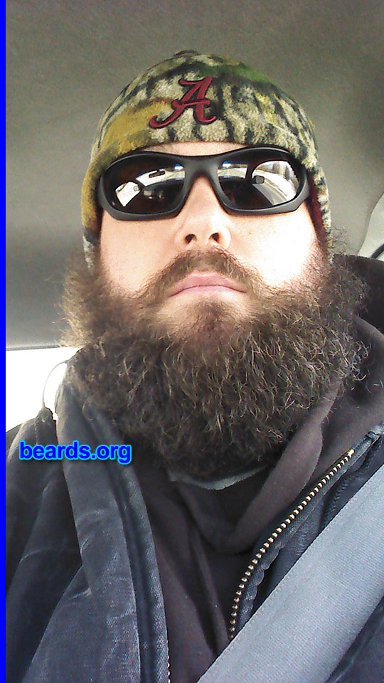 Heath
Bearded since: September 2013. I am a dedicated, permanent beard grower.

Comments:
Why did I grow my beard? Started for hunting season.  Kept it because it looks good.

How do I feel about my beard? I love my beard.  It keeps me warm in the winter.
Keywords: full_beard