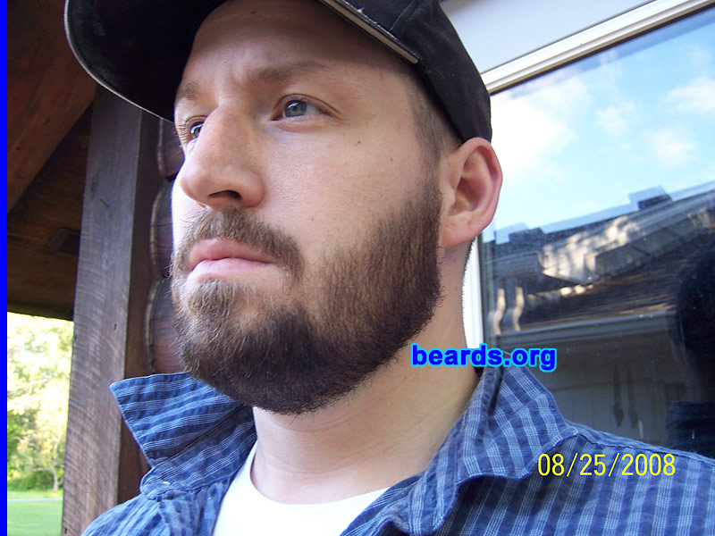 James
Bearded since: 2008. I am an experimental beard grower.

Comments:
I've always wanted to grow a beard, but the type of work I'm in frowned on it.

How do I feel about my beard? I really like it. It was hard to get used to but it's finally growing on me (literally ;o). 
Keywords: full_beard