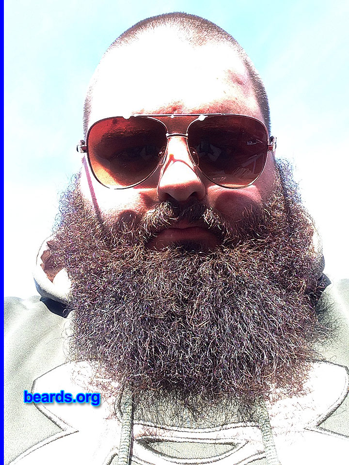 Joseph C.
Bearded since: 2013. I am a dedicated, permanent beard grower.

Comments:
Why did I grow my beard? I grew my beard because I got sick of spending thousands on razors, only to have my face break out. This is a lot better.

How do I feel about my beard? I love my beard like I love bacon.
Keywords: full_beard