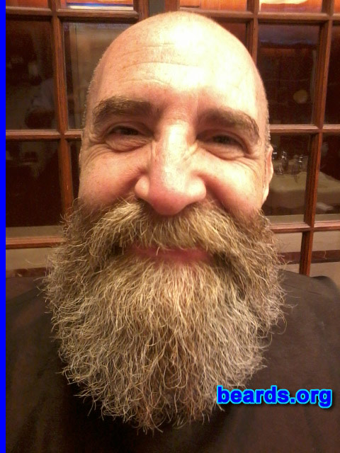 Les
Bearded since: 1975. I am a dedicated, permanent beard grower.

Comments:
Why did I grow my beard?  Started in 1975 and then shaved and grew and shaved. But have been dedicated for the last twelve years.

How do I feel about my beard? I love my beard. It grows in thick and soft and is great to the touch and I love trying new styles. I love when other people stroke it.
Keywords: goatee_mustache