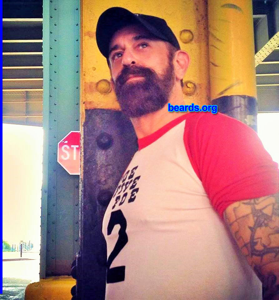 Mitch A.
Bearded since: 1998. I am a dedicated, permanent beard grower.

Comments:
Why did I grow my beard? I feel that a beard is the ultimate testament to masculinity.

How do I feel about my beard? I love my beard. It's part of my identity and a part of who I am. People everywhere stop me and ask if they can touch it. Of course, I say, "No." :-)
Keywords: full_beard