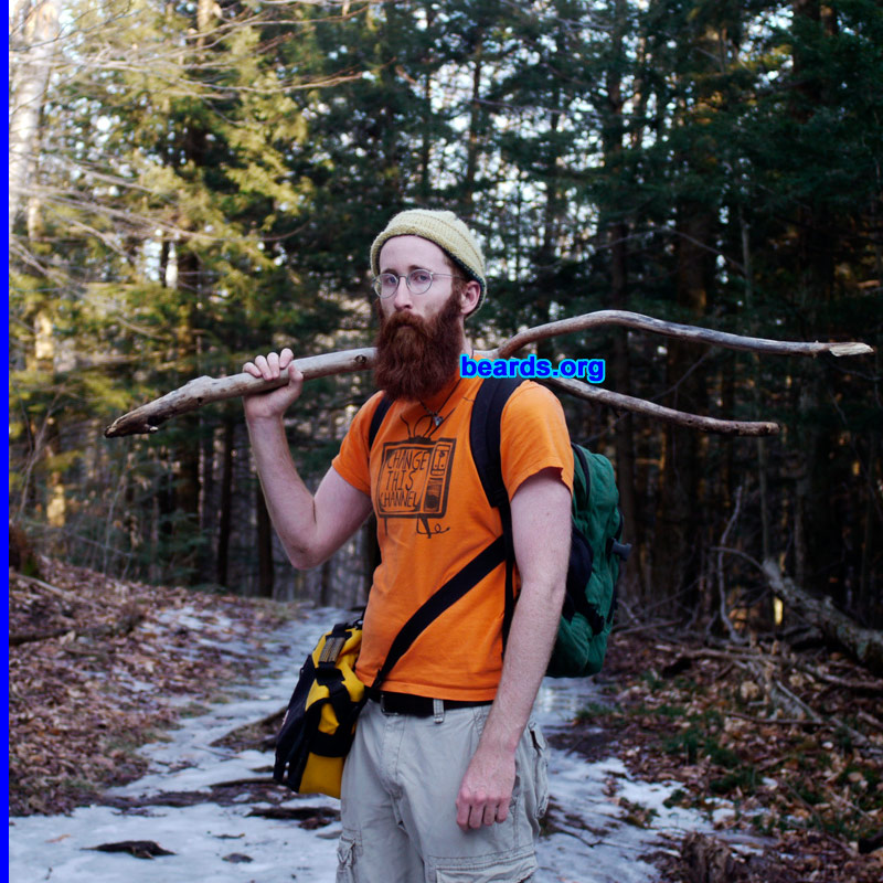 Patrick
Bearded since: 2002. I am a dedicated, permanent beard grower.

Comments:
I grew my beard because I like the soft feel it has, it keeps me warm in the winter, and I don't have to waste money on razor blades.

How do I feel about my beard? I feel pretty good about my beard. Last year I won a regional beard contest that I didn't even enter.  So I guess that makes the beard public approved as well! I was quoted in the newspaper once as the "nameless bearded man".
Keywords: full_beard