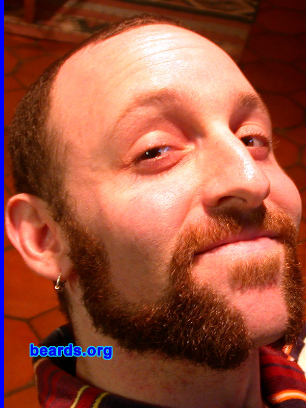 Sam
Bearded since: ...off and on.  I am an experimental beard grower.

Comments:
I grew my beard for fun, because it's the last thing men can do that women can't. 

How do I feel about my beard?  It's gone now, but I loved it.
Keywords: mutton_chops soul_patch