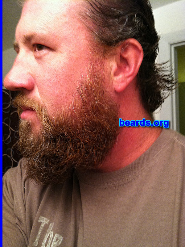 Carl M.
Bearded since: 2012.  I am an experimental beard grower.

Comments:
Why did I grow my beard? Time to man up and lose the pretty-boy look and the ladies love it.

How do I feel about my beard? I love the beard and my and wife can't get enough of it.
Keywords: full_beard