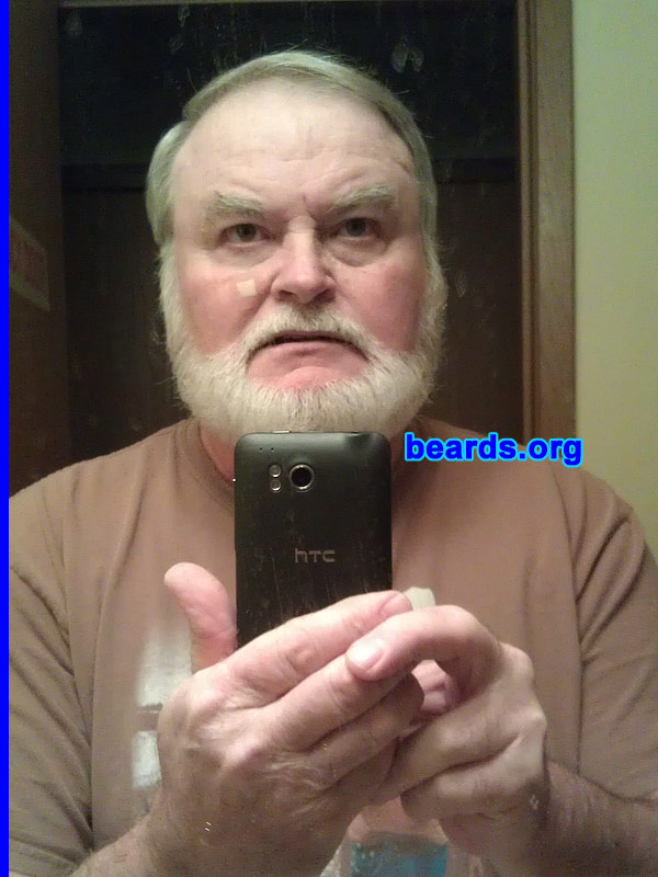 Jerry B.
Bearded since: 2010. I am an occasional or seasonal beard grower.

Comments:
I grew my beard because I retired and wanted to see what a full white beard looked like on me.

How do I feel about my beard? Love it. Friends say I look like Santa.  So I have to lose weight. LOL.
Keywords: full_beard