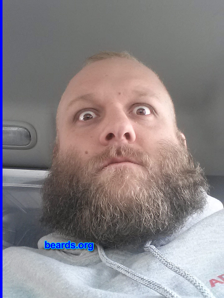 Mike
Bearded since: 2013. I am an occasional or seasonal beard grower.

Comments:
Why did I grow my beard?  I grow when it's winter time in Ohio. I start in Novembeard thru Decembeard, Januhairy, Febuhairy, then comes Marchstache.

How do I feel about my beard? Warm.
Keywords: full_beard