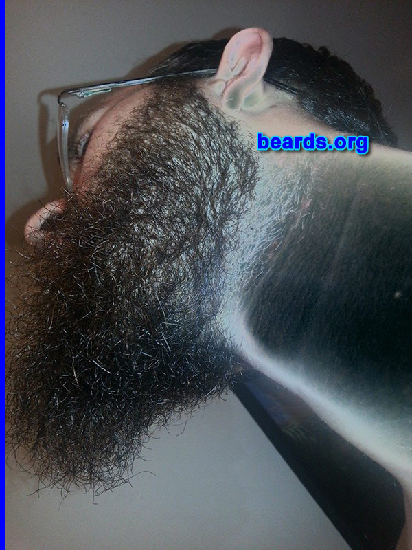 Tony
Bearded since: 2009. I am a dedicated, permanent beard grower.

Comments:
Why did I grow my beard? Women have children.  Men grow beards. It's an expression of my self. I am proud of my growing ability, not ashamed.

How do I feel about my beard? It intimidates the beardless into submission and jealously. It is a calico beard: black, red, brown, blond, and if you look really closely, white. I brush, condition, apply oil, and take supplements. I am obsessed.
Keywords: full_beard