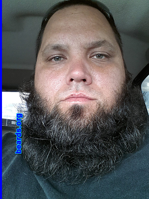 Anthony B.
Bearded since: 2011. I am a dedicated, permanent beard grower.

Comments:
Why did I grow my beard? That's what men do.

How do I feel about my beard? My old lady said she was going to  trim it when I slept. I told her I can pull off a shaved face, but she'll look awful silly bald headed.
Keywords: chin_curtain