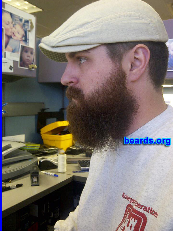 Gary P.
Bearded since: 2007. I am a dedicated, permanent beard grower.

Comments:
Why did I grow my beard? Because I'm a man and that's what we do.

How do I feel about my beard? I'm happy with the progress. I have curly hair, so my beard is pretty thick. I'm curious to see what it will look like when it reaches my stomach.
Keywords: full_beard