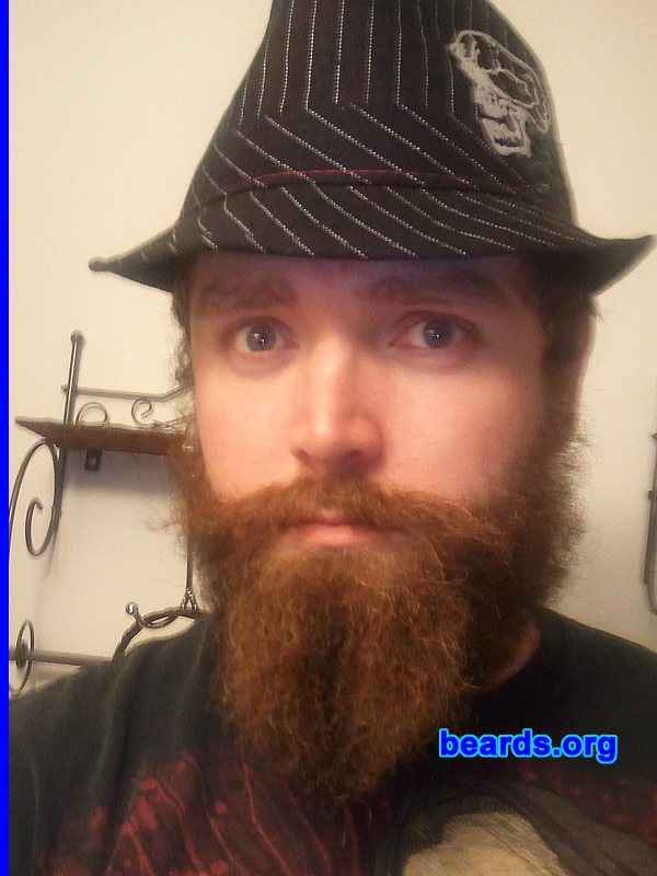 Matt P.
Bearded since: 2010. Description: I am a dedicated, permanent beard grower.

Comments:
I grew my beard because it's awesome and essential to have a face blanket.

How do I feel about my beard? If you try to cut it, I'll cut you.
Keywords: full_beard