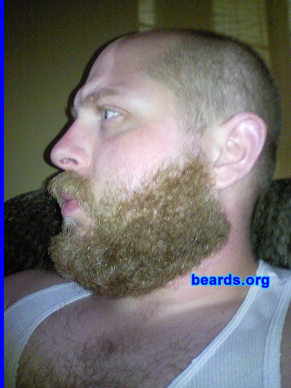 Brandon Helmer
Bearded since: 2000. I am a dedicated, permanent beard grower.

Comments:
I grew my beard because every man in my family has worn the beard for generations to make up for our inability to grow hair on our heads... Or because it got me into bars when I was younger and I like it, possibly both.

How do I feel about my beard? I feel warm in the winter and awkward without at least some facial hair. 
Keywords: full_beard