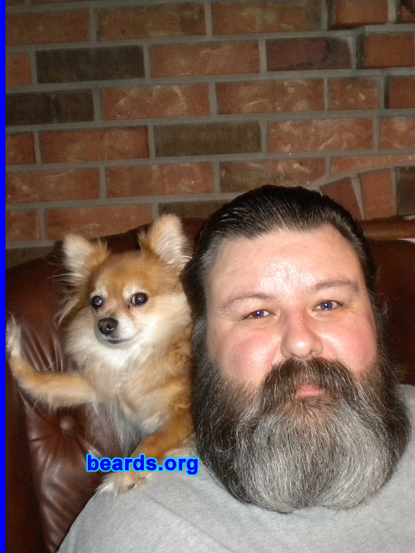 Chuck H.
Bearded since: 1995.  I am a dedicated, permanent beard grower.

Comments:
I grew my beard to hide the fact that my neck is slowly disappearing as I get bigger.

How do I feel about my beard? I love it!
Keywords: full_beard