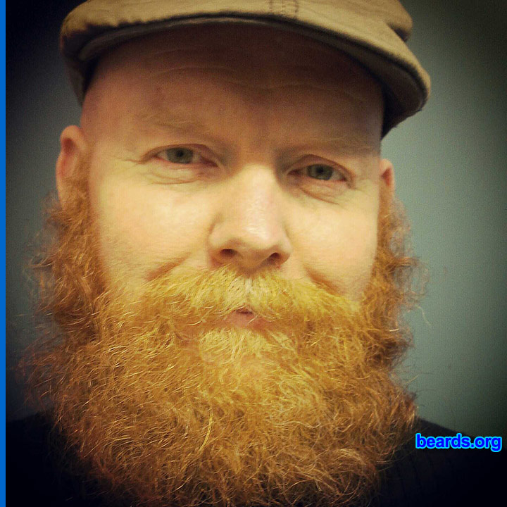 J.R.M.
Bearded since: 2010.

Comments:
Why did I grow my beard? I am a permanent dedicated beard grower. I started with a goatee in 1994, but became a full beard guy in 2010. Beards are a naturally occurring feature on most men's faces. Why shave such an amazing work of nature?

How do I feel about my beard? It's an inseparable part of who I am.
Keywords: full_beard