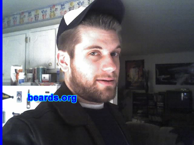Bryan
Bearded since: 2008.  I am an experimental beard grower.

Comments:
Why did I grow my beard?  Experimental...  Never done it before.

How do I feel about my beard?  I like it, however, wish it were darker. Will probably color it a darker brown.
Keywords: full_beard