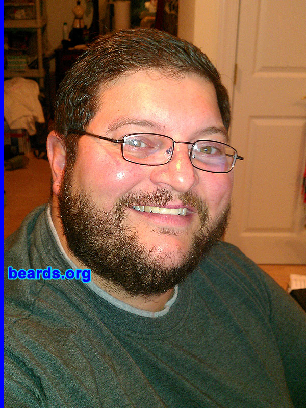 Chris B.
Bearded since: 2011. I am an experimental beard grower.

Comments:
I have always wanted to grow a beard.  I tried once two years ago and shaved after twenty-eight days. It didn't look great, and of course, got no support about growing it in the first place! Some of my best friends could or do wear beards, and I found myself jealous of their ability.

How do I feel about my beard? My beard is on the thinner side.  So I thought I would never be able to grow a "real" beard. As a self-employed broker, and since I had extra vacation time, I figured I could muster through the awkward first six weeks without seeing too many of my big clients. I had to be patient, but it has been fun. Looking at my pics and in the mirror, I love having my beard. Not sure I will be a year round wearer, but definitely could see myself going seasonal!
Keywords: full_beard