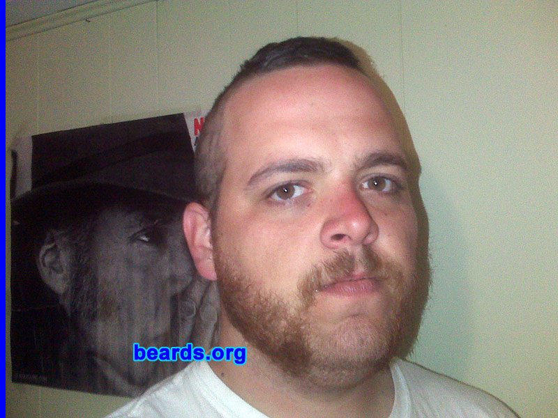 David H.
Bearded since: 2002.  I am a dedicated, permanent beard grower.

Comments:
I grew my beard because of laziness at first... Now I am addicted. I will never go bare again.

How do I feel about my beard?  It's red.  My hair is brown.  My body hair is black. So I'm not too happy about that. I get jealous of other black or dark beards.
Keywords: mutton_chops