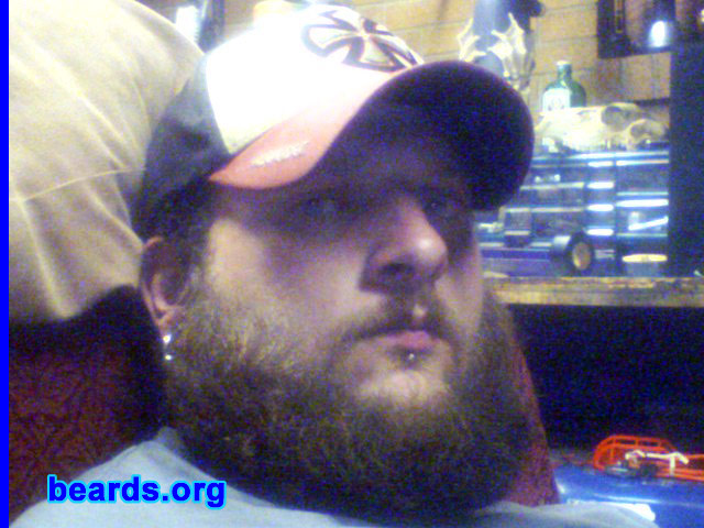 Eric
Bearded since: 2006.  I am a dedicated, permanent beard grower.

Comments:
If you can grow a beard...then well...you should.

How do I feel about my beard?  I feel that my beard is a display of being a real caveman, outdoorsman, or carnivore if you will. I've had a beard for as long as I can remember, whether it be a simple goatee, mustache mix, or full-blown beard.
Keywords: full_beard