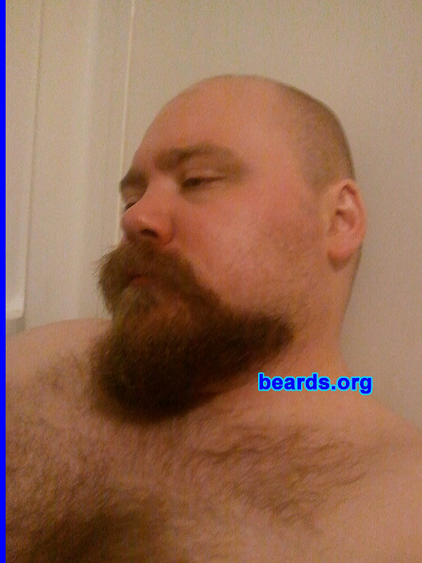Jed
Bearded since: 2001. I am a dedicated, permanent beard grower.

Comments:
I grew my beard because I feel as though I look better with a beard.

How do I feel about my beard? Wish it would grow in one direction.  Otherwise I like it.
Keywords: goatee_mustache