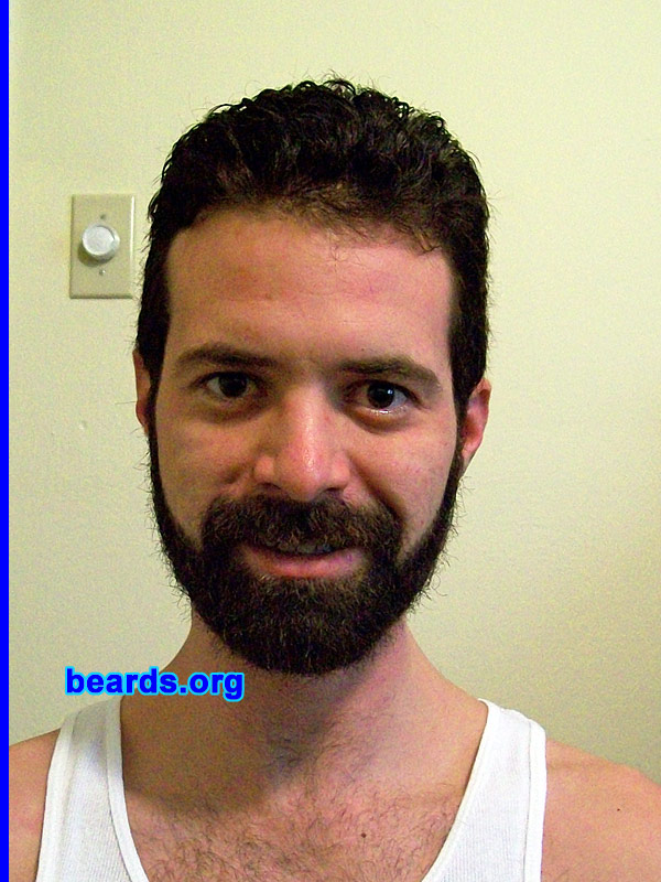 Mark R.
Bearded since: 1997. I am a dedicated, permanent beard grower.

Comments:
I had three reasons for growing a beard. First, I originally I grew it to look older so I could buy alcoholic beverages. Second, I was tired of having my face break out from shaving. Third, I had been shaving since I was twelve and was sick of doing it.

How do I feel about my beard? I love it! You'll never see me with less than a mustache and goatee combo. 
Keywords: full_beard