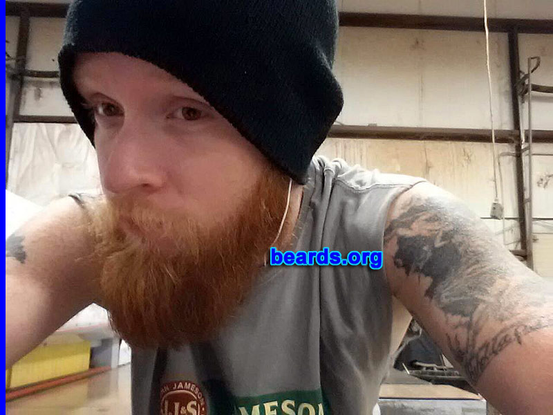 Ryan
Bearded since: 1999. I am a dedicated, permanent beard grower.

Comments:
Why did I grow my beard? Because I can and it's manly.

How do I feel about my beard? I feel that this ginger beard is a rare and splendid sight.
Keywords: full_beard