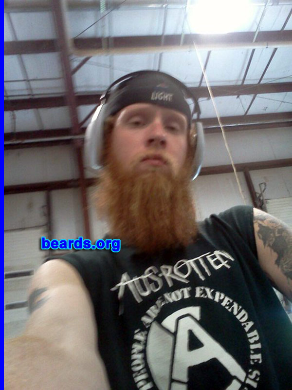 Ryan
Bearded since: 1999. I am a dedicated, permanent beard grower.

Comments:
Why did I grow my beard? Because I can and it's manly.

How do I feel about my beard? I feel that this ginger beard is a rare and splendid sight.
Keywords: full_beard