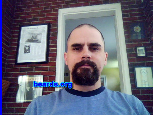Raymond
Bearded since: 2013. I am an experimental beard grower.

Comments:
Why did I grow my beard? I immediately joined the military after graduating high school. During my twenty-two-year career, I was not allowed to grow anything beyond a neatly trimmed mustache. Now that I have retired and am approaching my forties, I feel that a beard is long overdue. In my mind, beards represent a mature male and it is time that I look like one.

How do I feel about my beard? After attempting to grow a full beard for the first month, I came to realize that it just wasn't possible. So I decided to just keep going with what my genetics gave me and I really like the look of it. One downside is that eating anything is a real mess.  But I can live with that. Now I'm trying to figure out how long is long enough.
Keywords: goatee_mustache