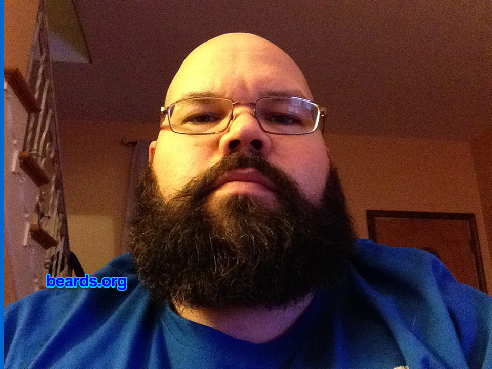 Tim C.
Bearded since: 2013. I am an experimental beard grower.

Comments:
Why did I grow my beard? This is the first time I've ever grown a beard. I will be bearded from now on.

How do I feel about my beard? I love it.
Keywords: full_beard
