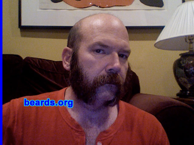Wendell
Bearded since: 2005.  I am a dedicated, permanent beard grower.

Comments:
I grew my beard because I hated shaving, looked too much like a bald lawyer/accountant type without it. 

How do I feel about my beard?  Great! It wasn't this thick even in my twenties. Be yourself! Grow a beard.
Keywords: mutton_chops