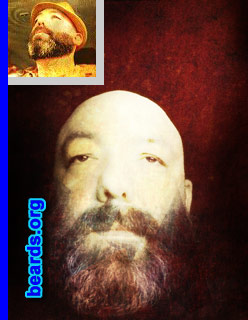 Evan
Bearded since: 2006. I am a dedicated, permanent beard grower.

Comments:
Why did I grow my beard? Because it is sign language for "MAN". Nothing else expresses a distinguishing person than the beard. It is a part of them that defines them.

How do I feel about my beard? I love it. It is thick, keeps my food for later, keeps the last night scent lingering. Just wish I could do another eight inches without it curling under. I love the gray. It grows in like Ras al Guul.
Keywords: full_beard