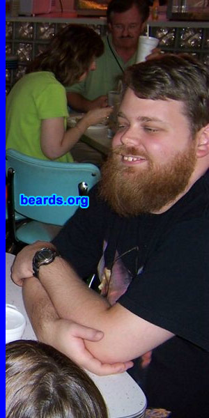 Joey
Bearded since: 2004.  I am a dedicated, permanent beard grower.

Comments:
I grew my beard because I always wanted one, but couldn't because my prior job didn't allow them. The job I have now does, and I hope to never be in a job that doesn't!

It feels natural, like it's meant to be.
Keywords: full_beard